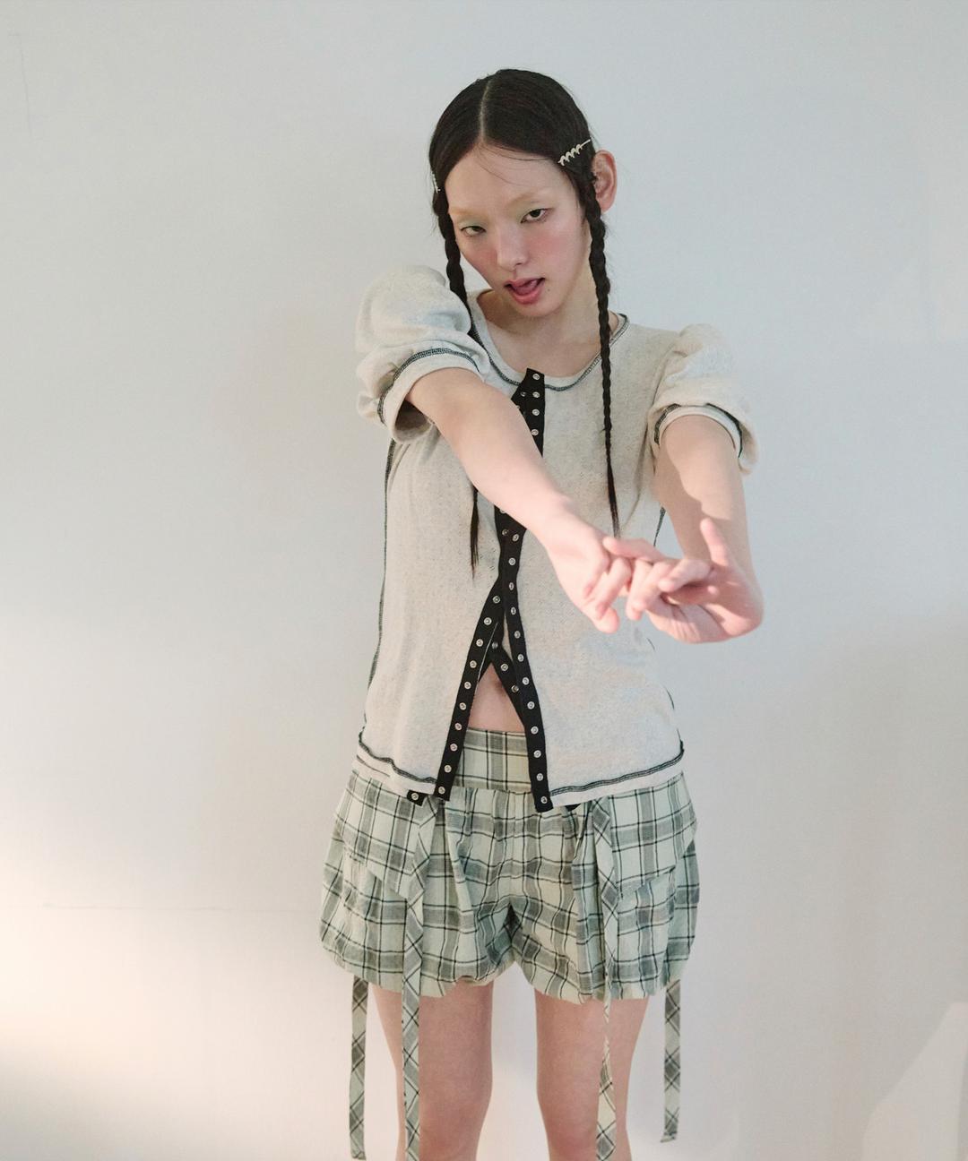 Jacquard Snap Tube Top & Cardigan – Ivory