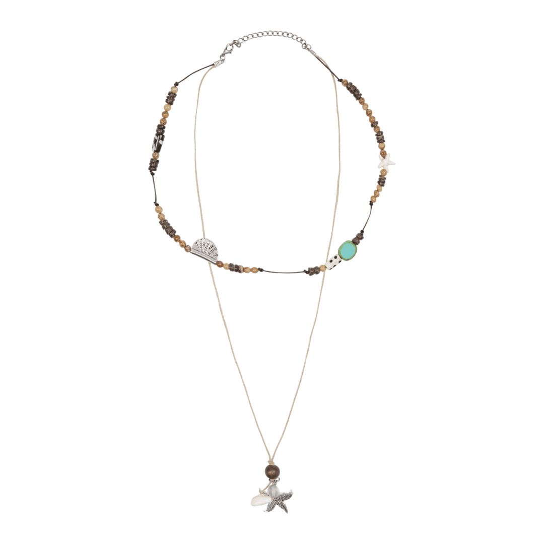 TCM shell layered necklace (brown) (7/4 예약배송)
