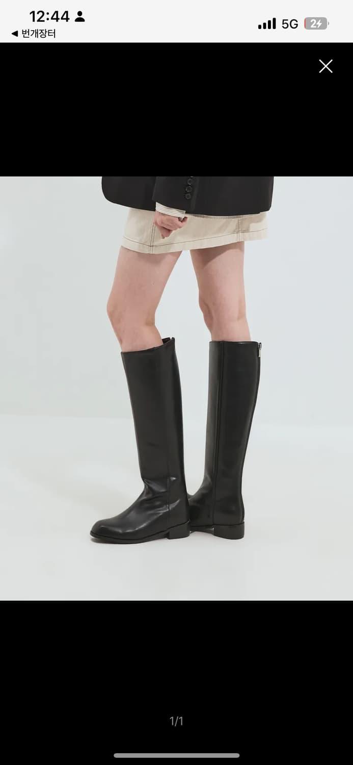솔트앤초콜릿 스퀘어 토 베이직 롱부츠 3cm 블랙 240 | 후루츠패밀리