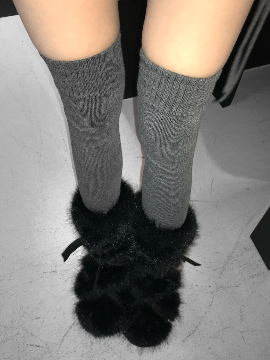 디에어타운 WHITE 바로배송  mango knit leg socks(3 color)