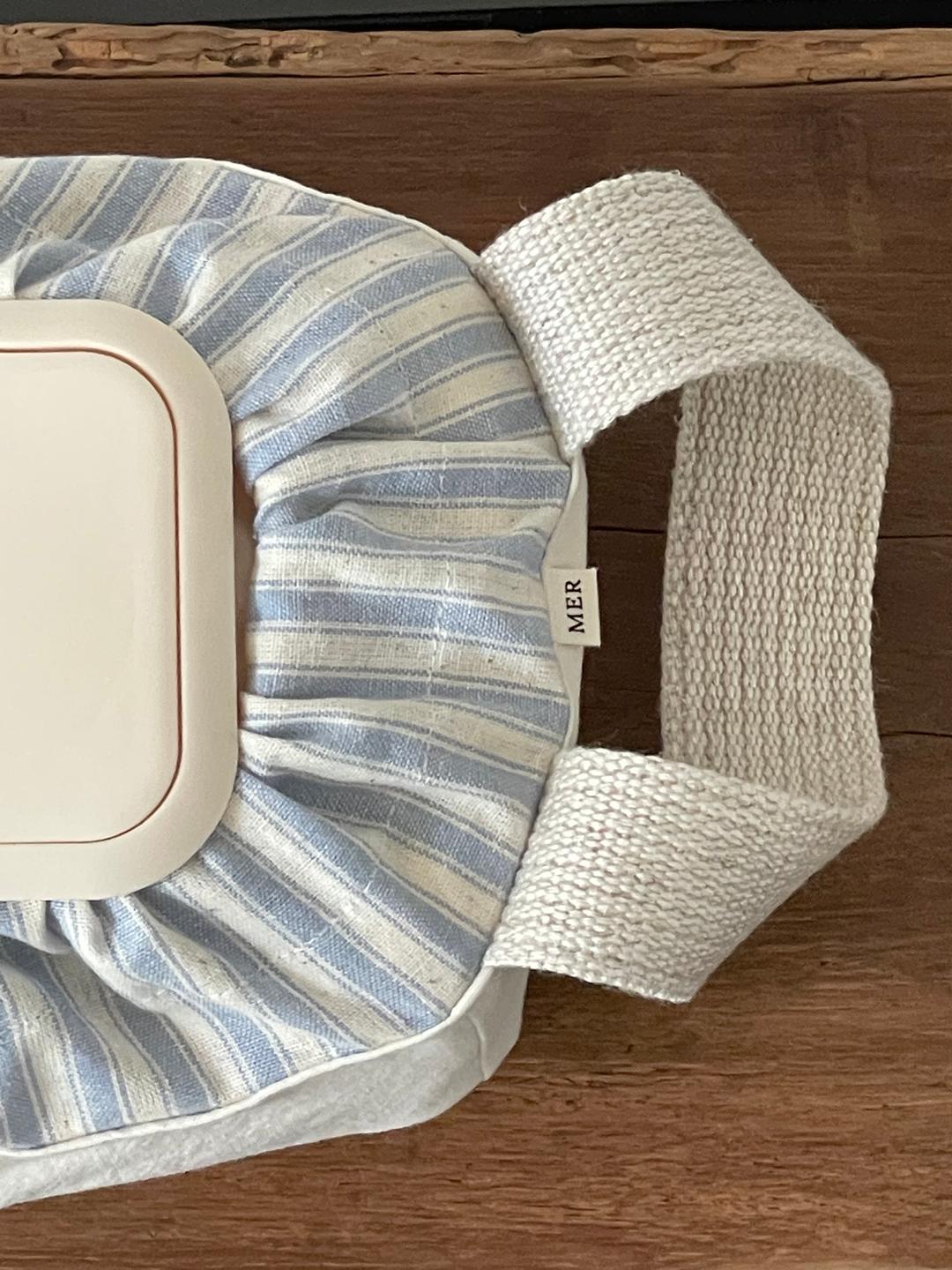 Fabric wet tissue case (vintage blue)