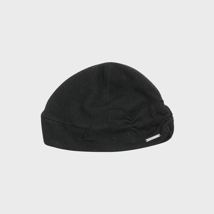 Knit turban beanie BLACK