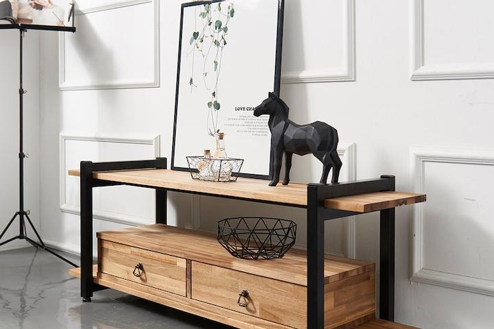 디망쉬 아카시아 원목 거실장 1200