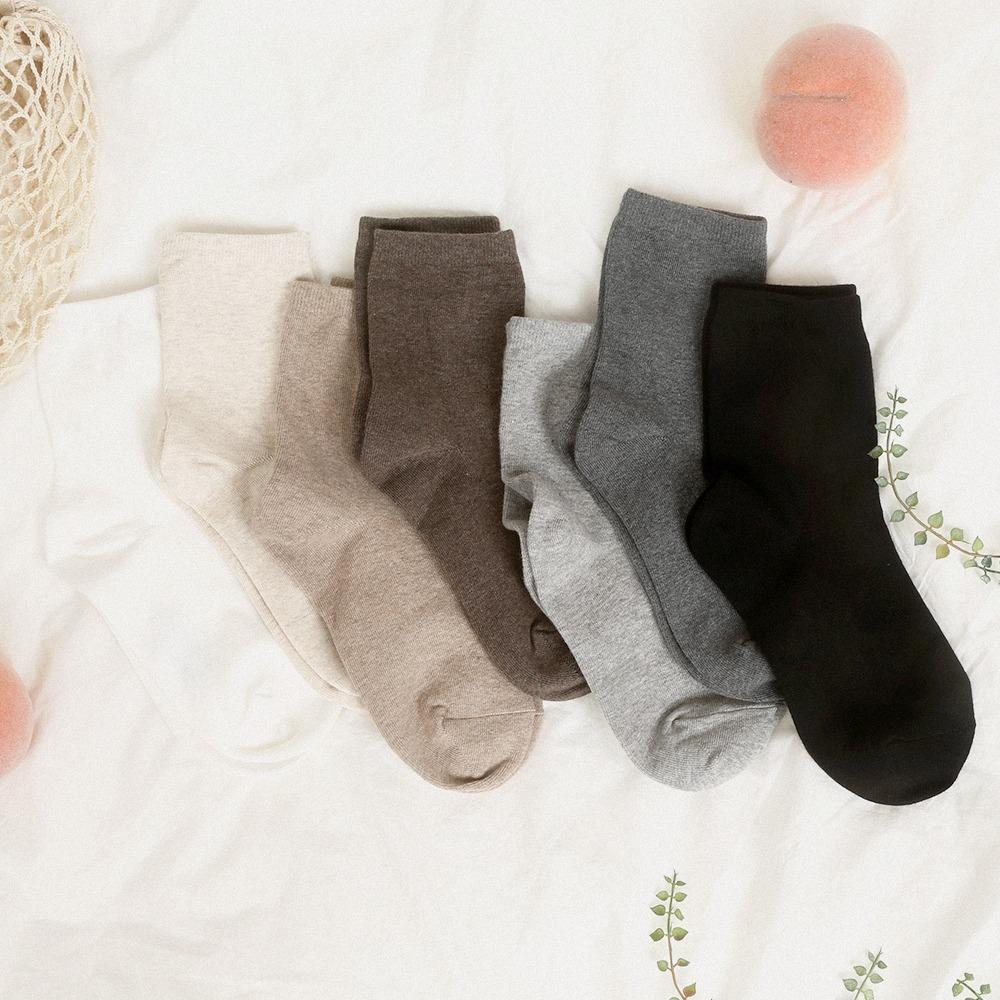 U811 시그니처 168N 더블코튼 무지 미들 긴양말 4켤레 세트 여자 남자 빅사이즈