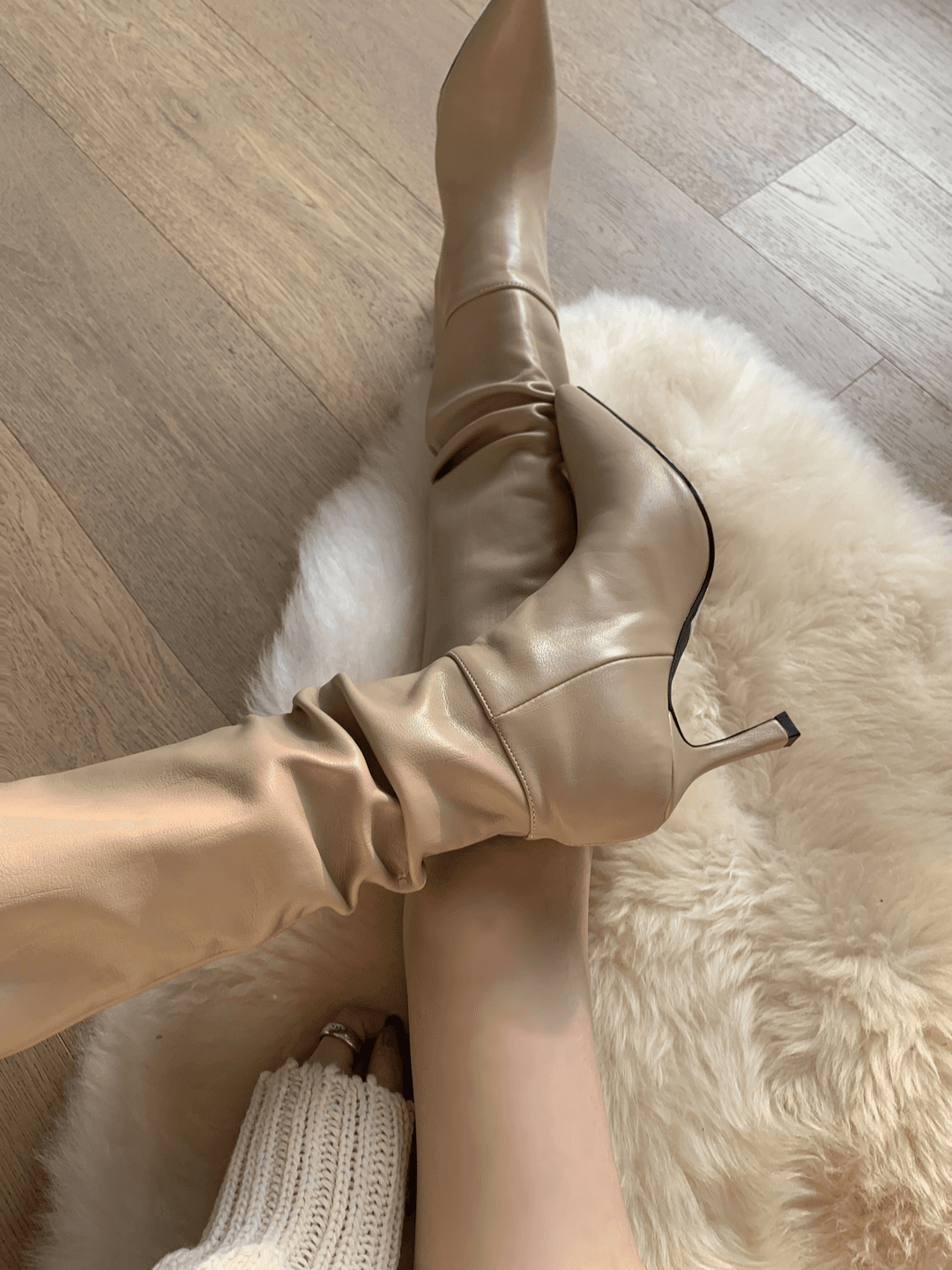Ive Shirring Long Boots (2color)