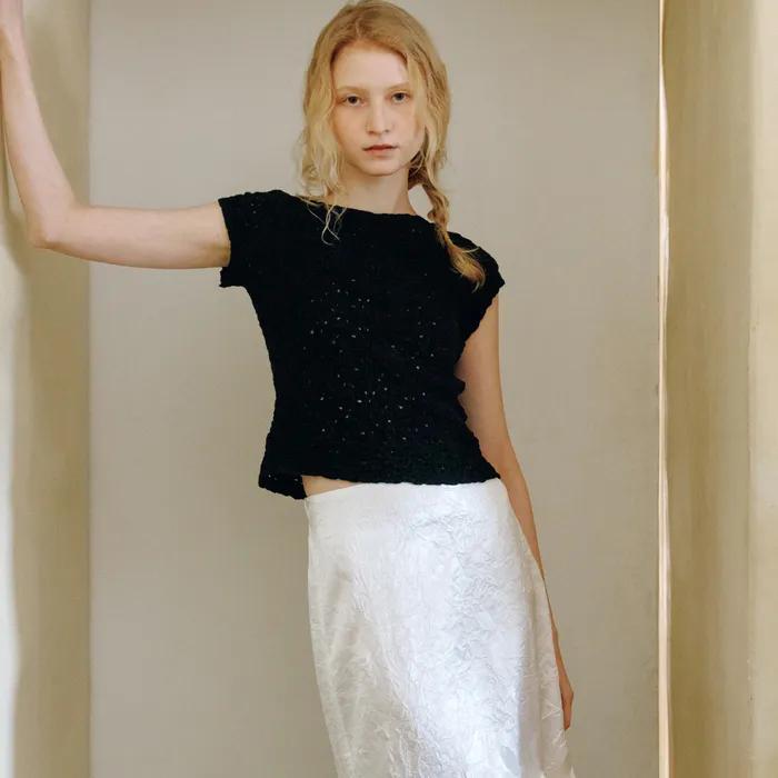 Flory half blouse (black)