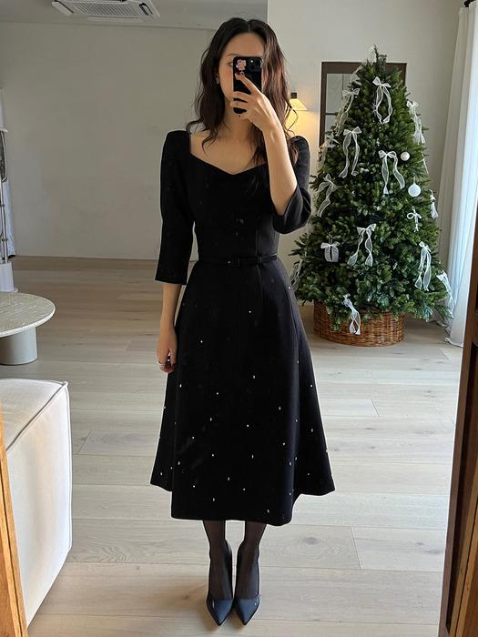 EVE Crystal-Embellished long dress (Black)