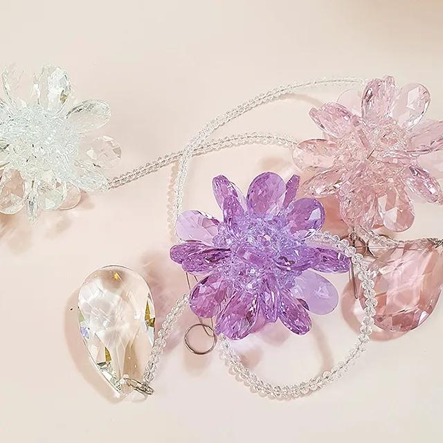 크리스탈 플라워 모빌 썬캐쳐 커튼 인테리어