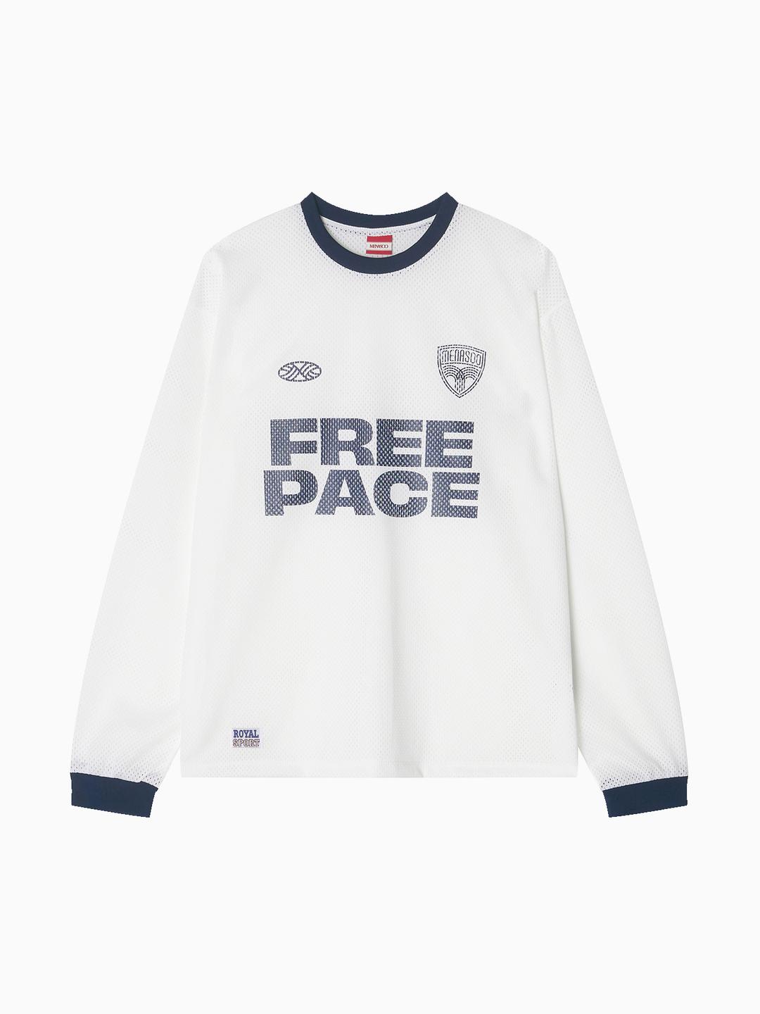 Sporty Mesh Round T Shirt_White