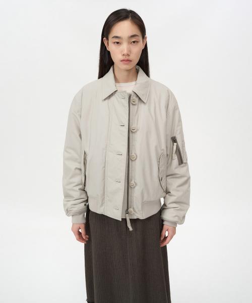 피치 코튼 플라이트 자켓 ASH BEIGE