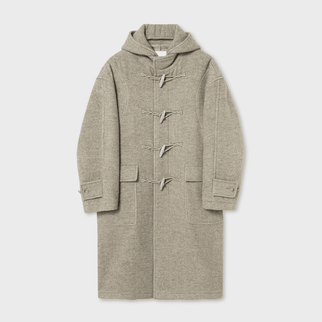 디테쳐블 후드 더플 코트_BEIGE