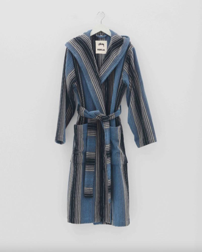 [Tekla] Stüssy / Tekla Unisex Hooded Bathrobe Multi Stripes 테클라 /스투시 유니섹스 후디드 로브 배스 가운 샤워 가운