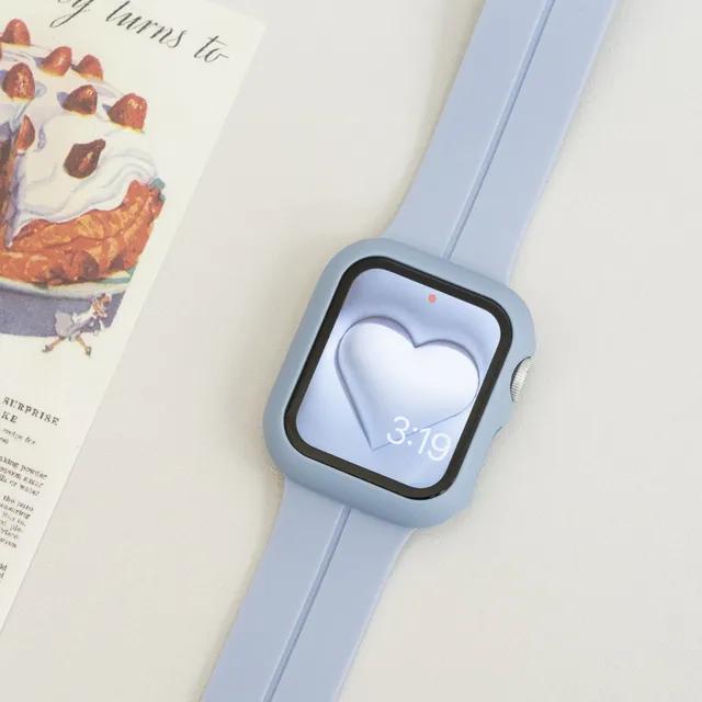 💜애플워치SET💜D버클 실리콘 스트랩+케이스 젤리 강화유리마그네틱 밴드 시계줄 8 7 6 se 2