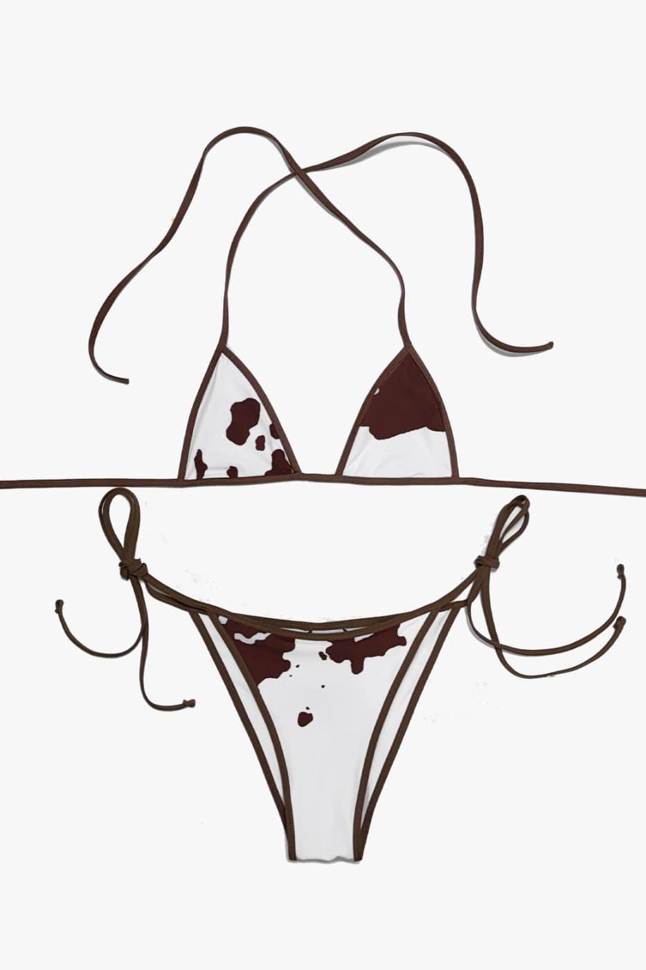 Zoe triangle bikini - mocha splash [micro]