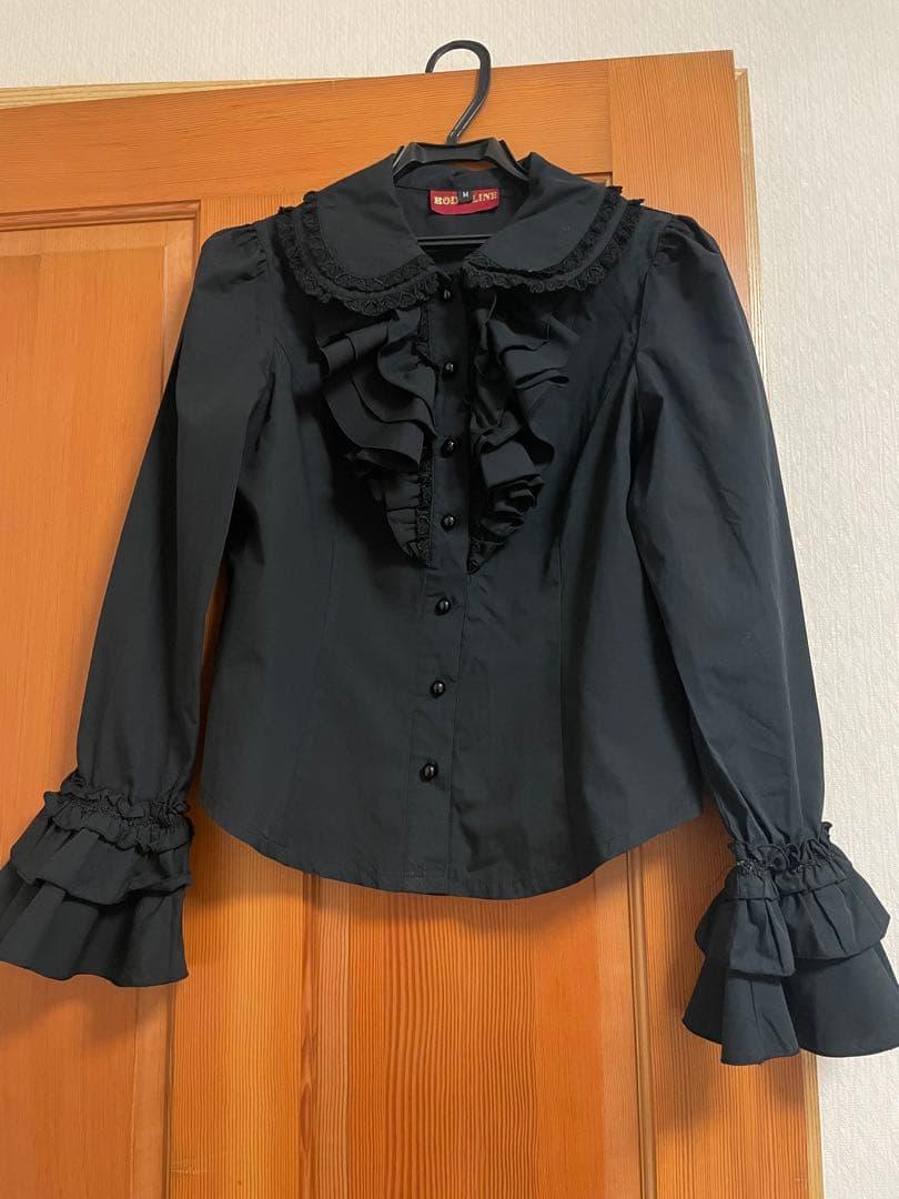 試着のみ★ボディライン フリル ブラウス ロリータ M