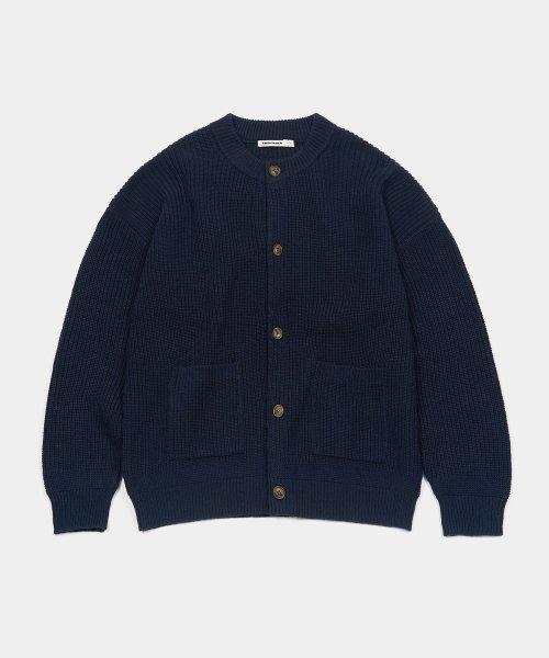 오버사이즈 울 니트 가디건 (NAVY)