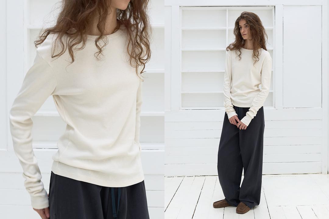 Essential cotton long sleeve (cream)