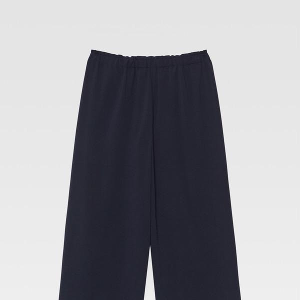 Ruffle Jersey Cropped Pants (navy)