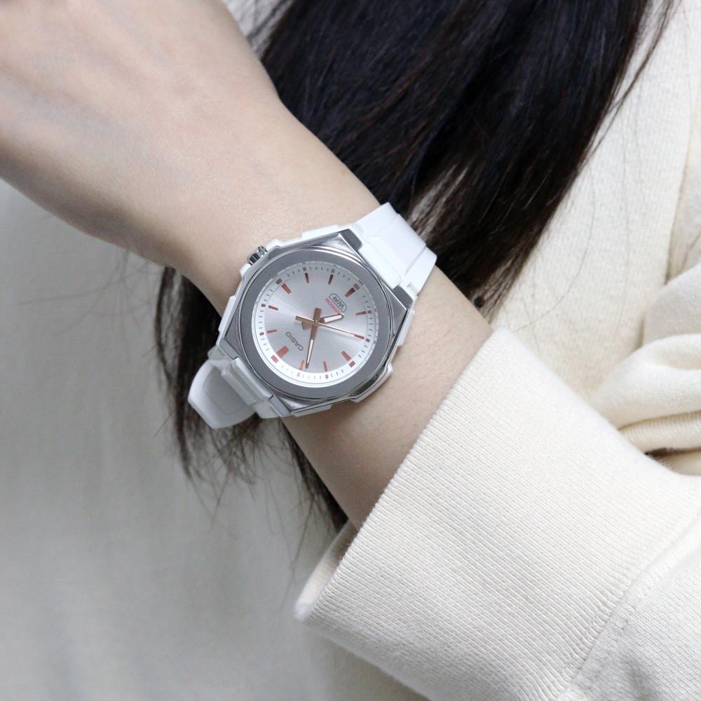카시오 화이트 로즈골드 학생 수능 방수 여자 손목시계