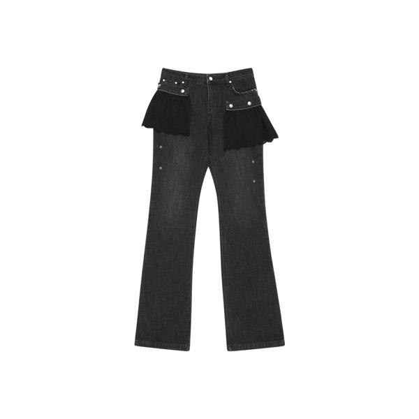 앤더슨벨 플라워 레이스 부츠컷 진 apa796w(WASHED BLACK)
