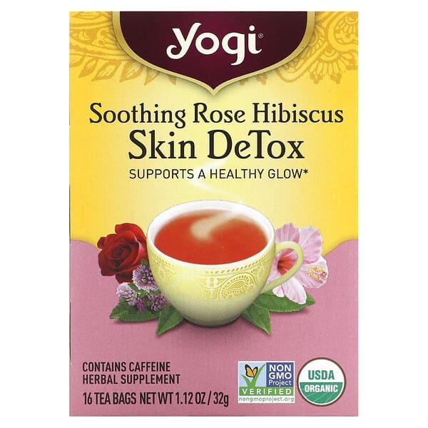 Yogi Tea, 스킨 디톡스, 수딩 로즈 히비스커스, 티백 16개, 32g(1.12oz)