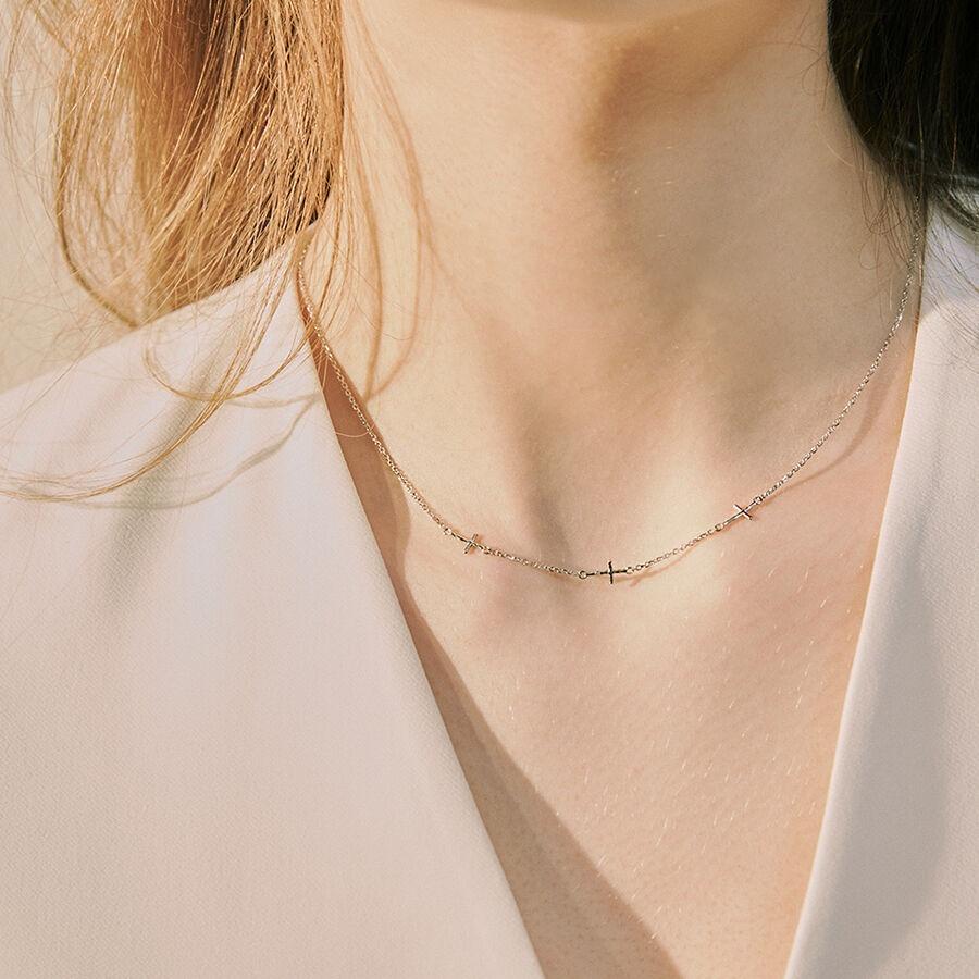 [화사, 몬스타엑스 민혁, 산하, 서은광, 박지훈 착용] cross chain necklace