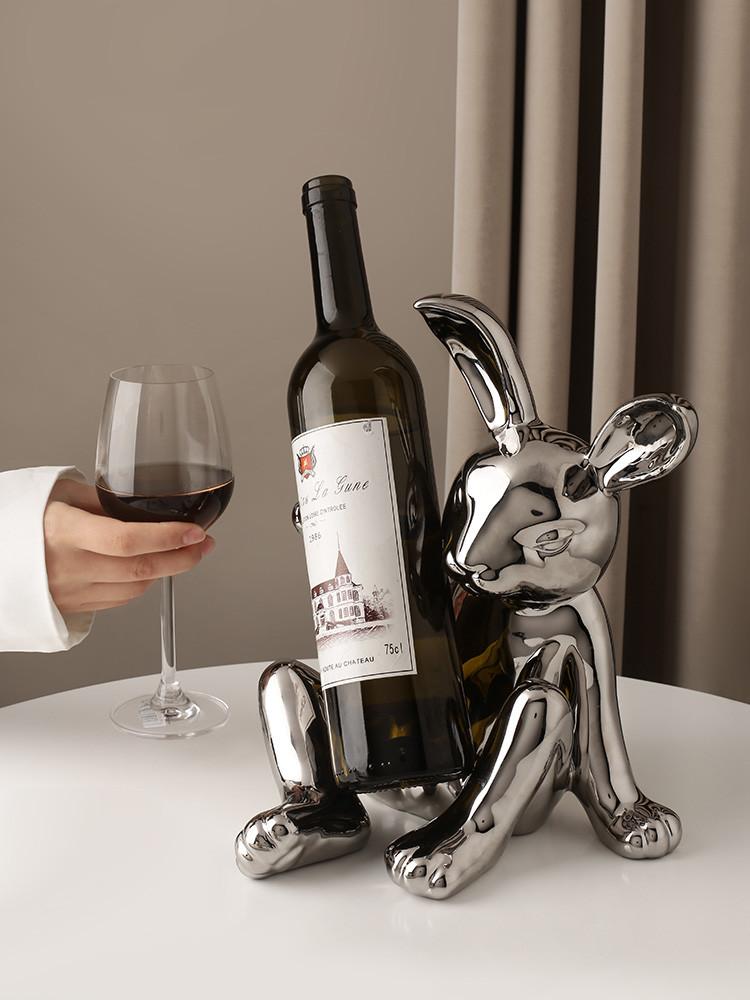 북유럽 크리에이티브 토끼 와인랙 와인 캐비닛 와인글라스 홀더 장식 오브제