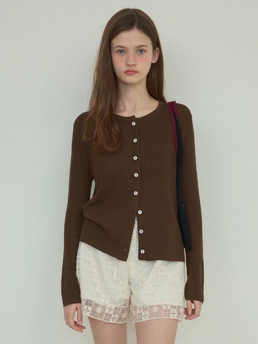 Lush basic knit setup cardigan_Brown(OC25-KN09)