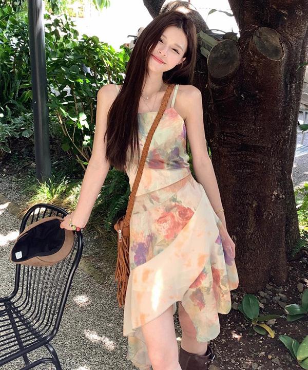 무료배송 앤티크 플라워뮤지엄 미니원피스  #쉬폰