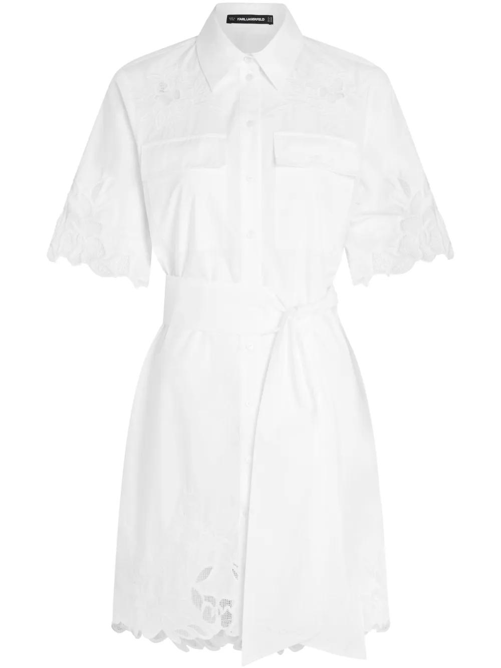 Karl Lagerfeld 자수 컷아웃 드레스 | 화이트 | FARFETCH KR