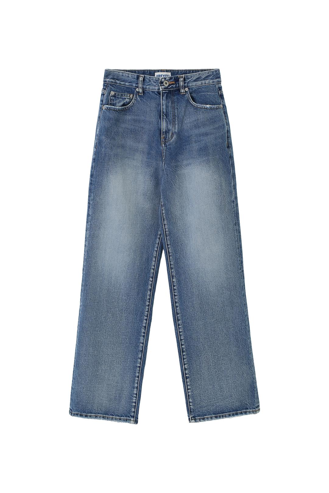 STRAIGHT FIT DENIM PANTS, BLUE