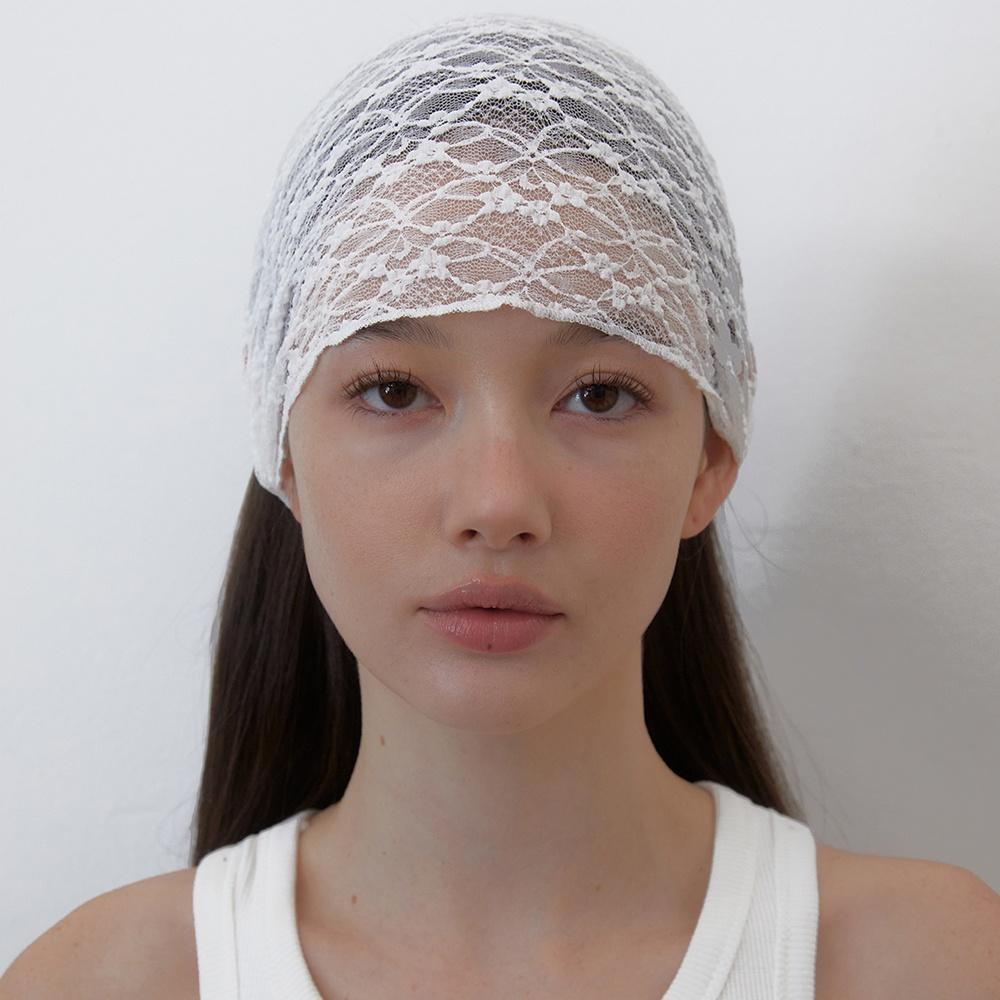 2-WAY LACE BANDANA HEADBAND (WHITE)