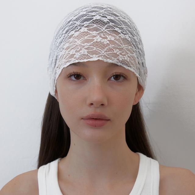 2-WAY LACE BANDANA HEADBAND (WHITE)