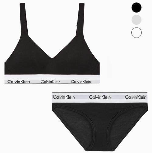 여성 모던 코튼 후크형 리프트 브라렛+팬티 세트 (3 Color)