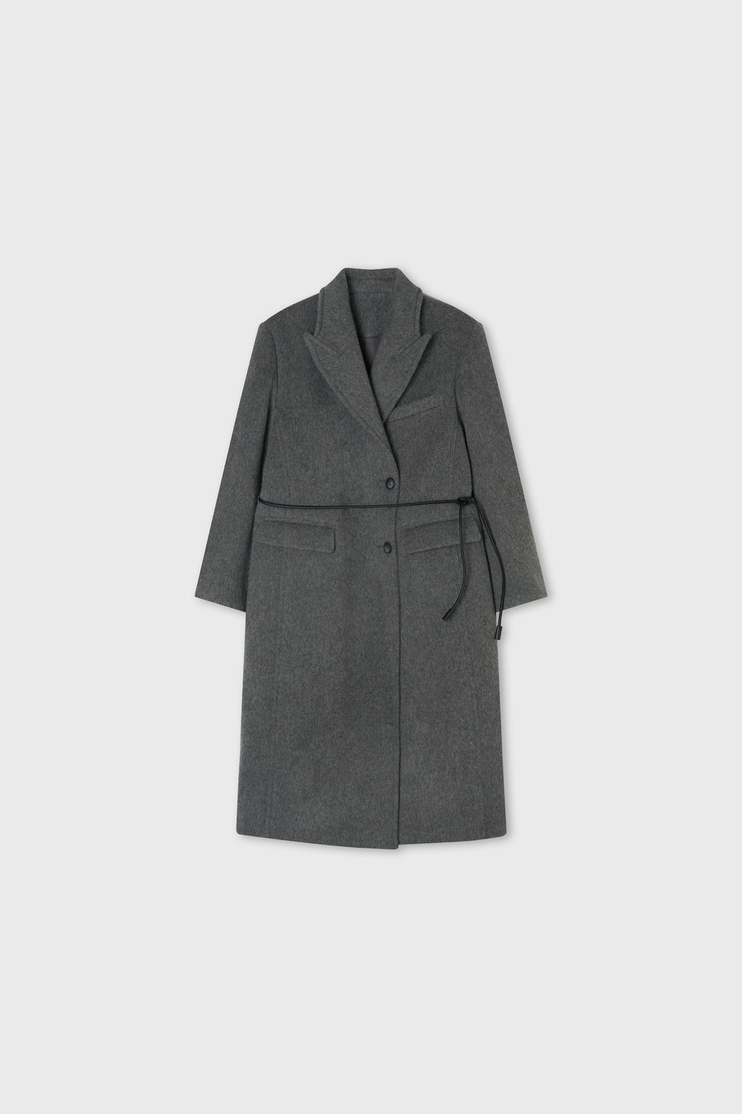 Mog Belted Coat Charcoal
