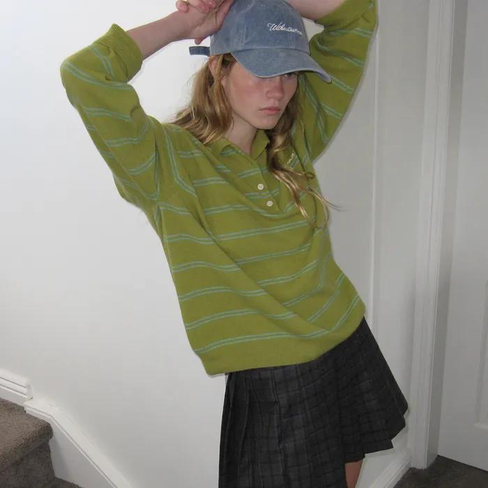 Cozit stripe knit_olive