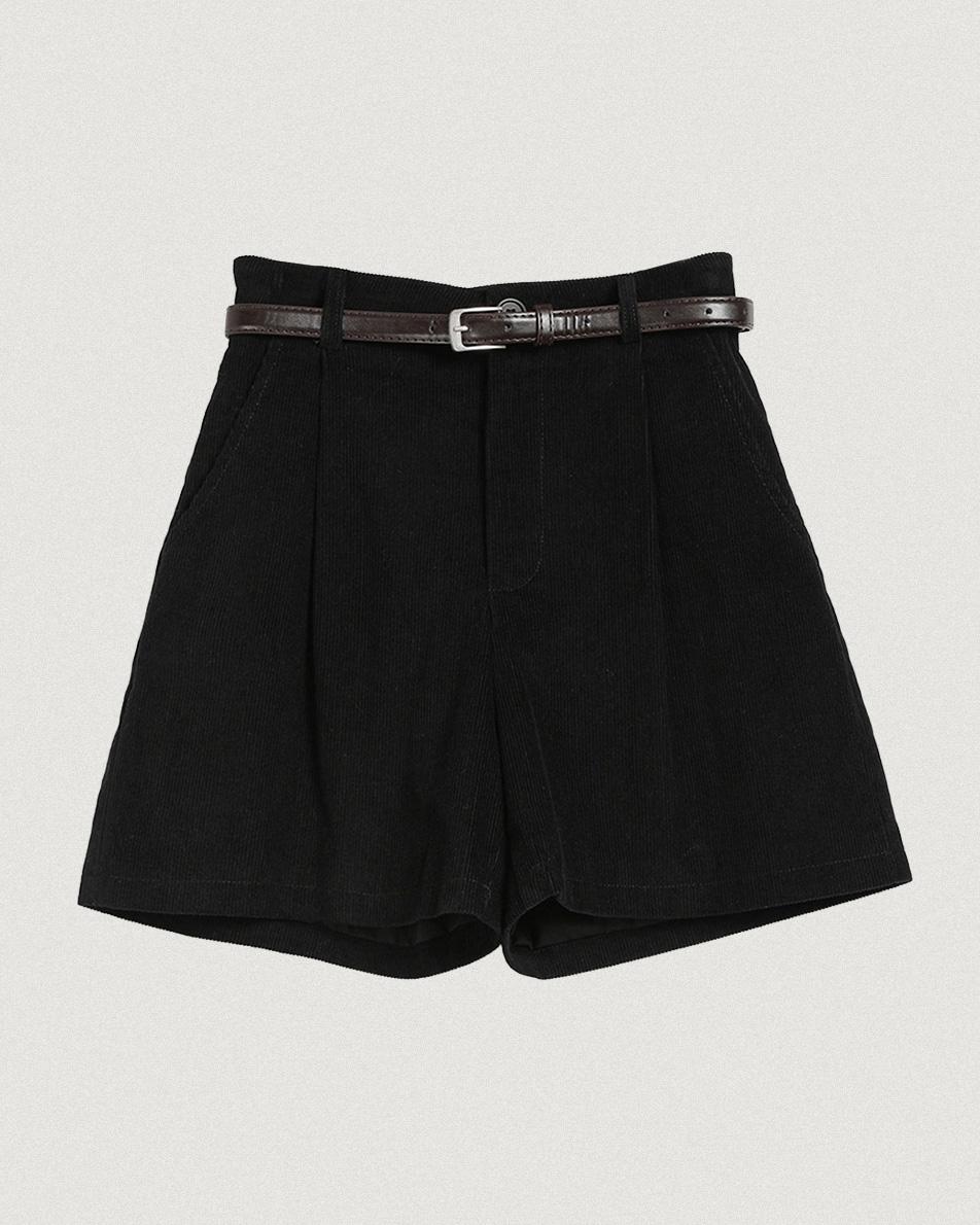 모어렌 [제작] [1만장/벨트팬츠] [tps0440] 웰드너 코듀로이 벨트 하프 팬츠