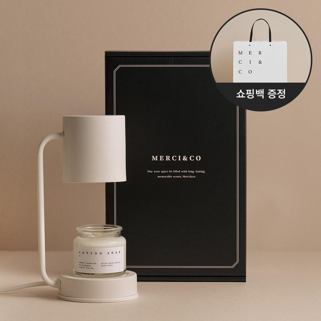 미니 캔들워머 + 소이캔들70ml 선물 세트 (밝기조절+쇼핑백 증정)