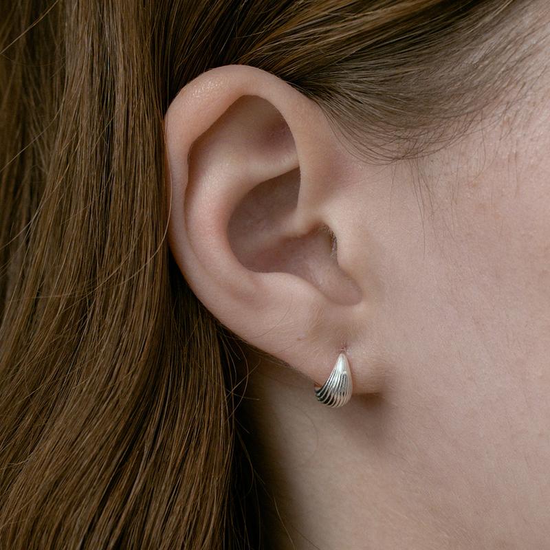 (실버925) 패턴 드롭 후프 귀걸이 EC3006