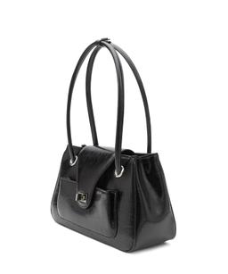 Pao Long Handle Bag black crinkle