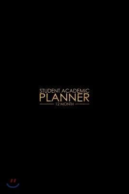 12 Month Student Academic Planner: Elegant Black and Gold Texture 12-Month Study Calendar Helps Elementary, High School and College Students Prioritiz - 예스24