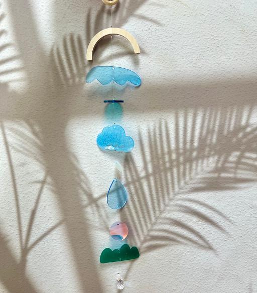 💧비 온 후 맑음 썬캐쳐 아크릴 우드 모빌 집들이선물