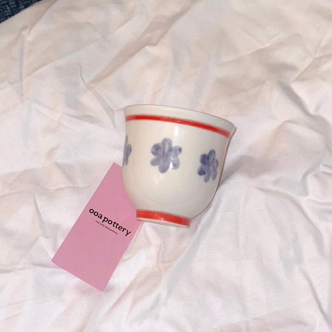 purple flower water cup