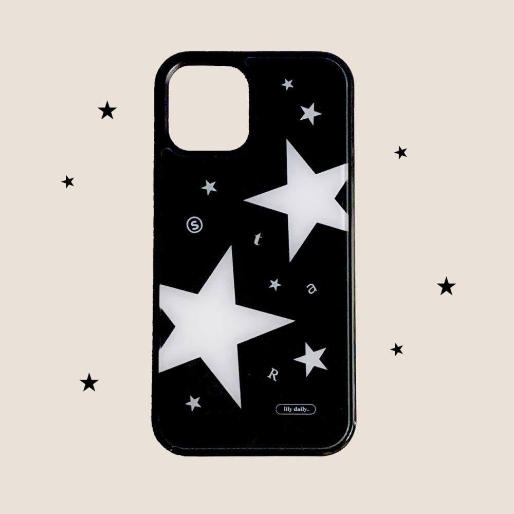 [당일출발] STAR | 유광 글라스 범퍼 폰케이스 - 밤하늘 블랙