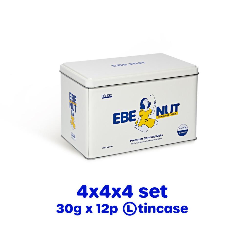 이베넛 호두 피칸 아몬드정과 강정 간식 답례품 선물 12팩 360g 틴케이스
