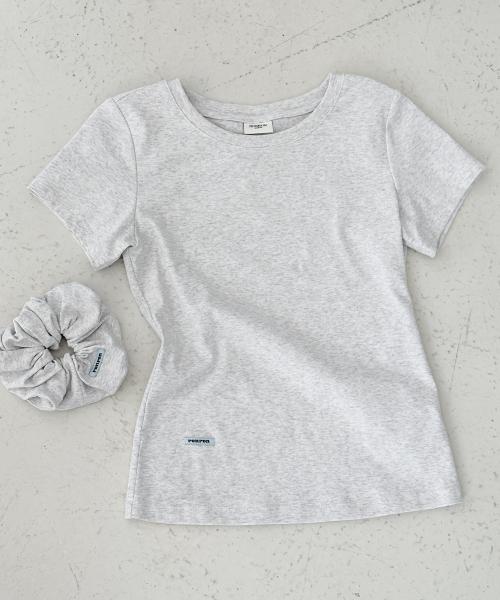SCRUNCHIE SET SLIM FIT T SHIRT WHITE MELANGE