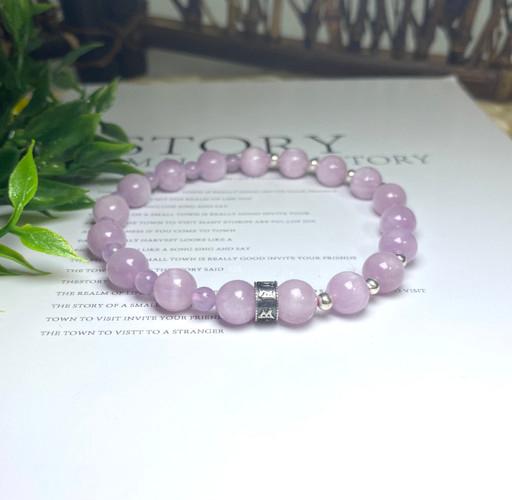 소원성취 천연 쿤자이트 염주 실버팔찌 선물