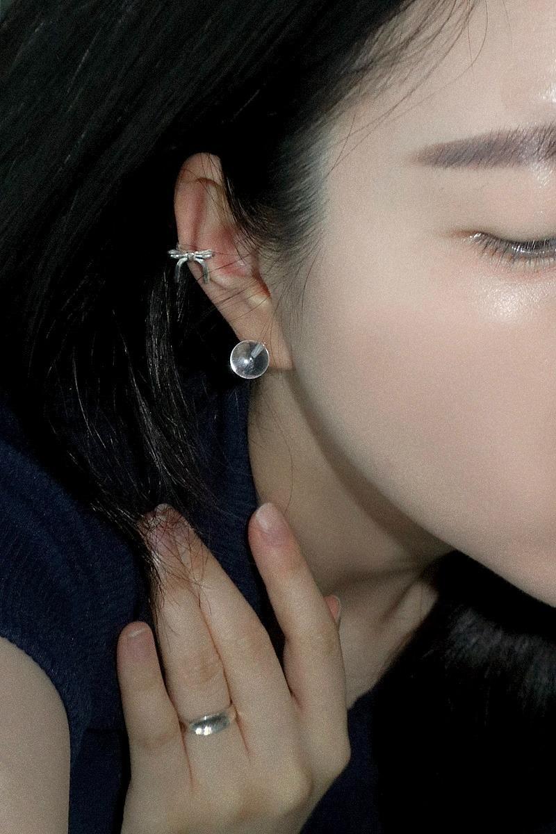 925silver 퓨어 유리알 스터드 귀걸이 (8, 10mm)