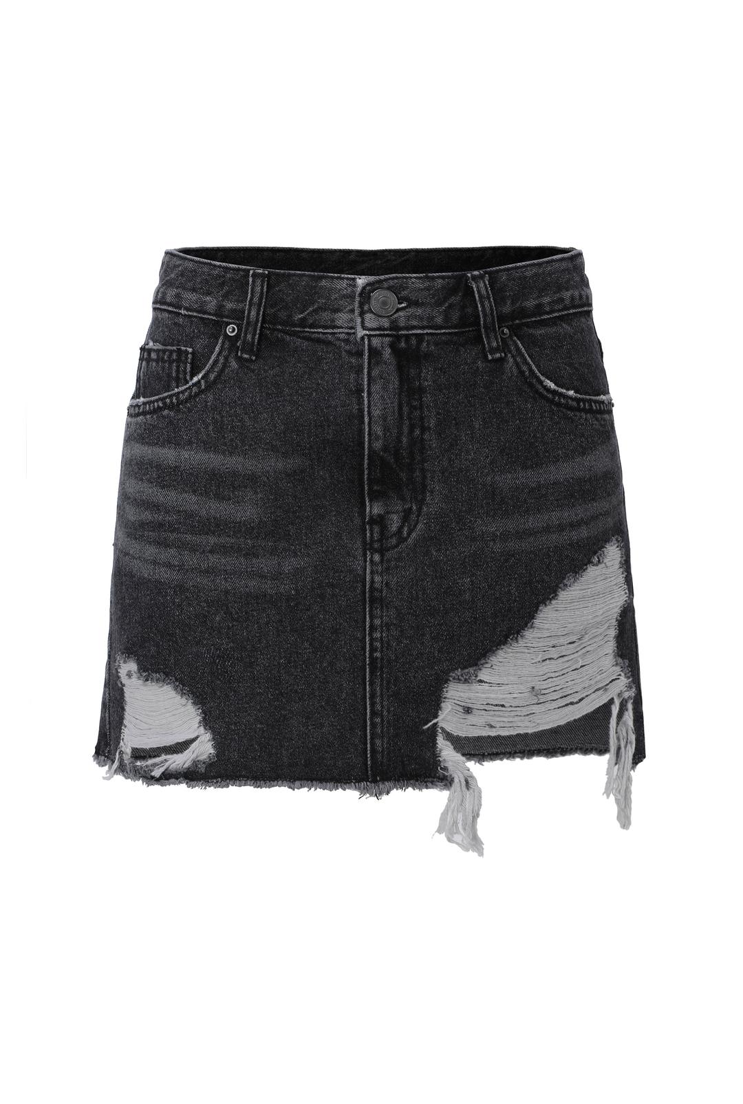 5533 Distressed denim skirt