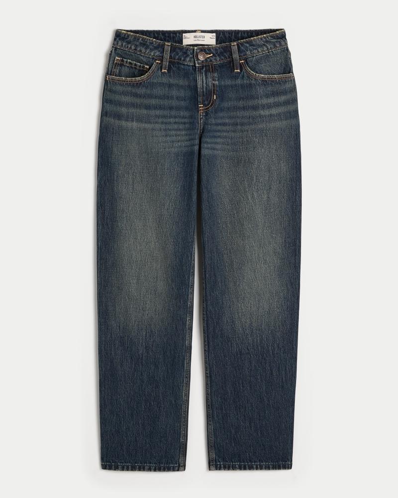 Low-Rise Dark Wash Loose Jeans
